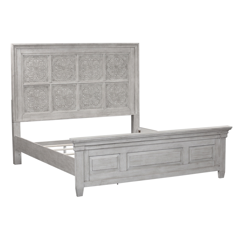 Bowery Hill Contemporary King Optional Panel Bed in White Finish