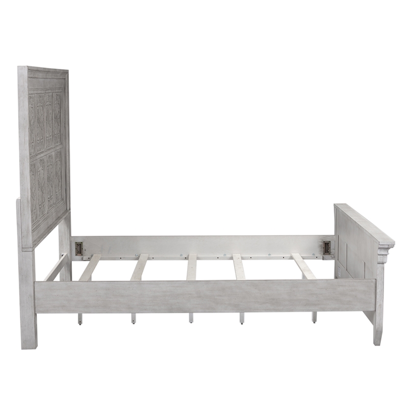 Bowery Hill Contemporary King Optional Panel Bed in White Finish