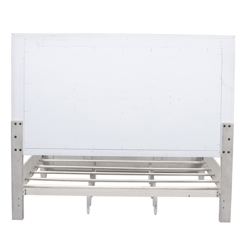 Bowery Hill Contemporary King Optional Panel Bed in White Finish
