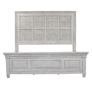 Bowery Hill Contemporary King Optional Panel Bed in White Finish