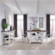 Bowery Hill Modern Farmhouse 5-Piece Gathering Table Set in White
