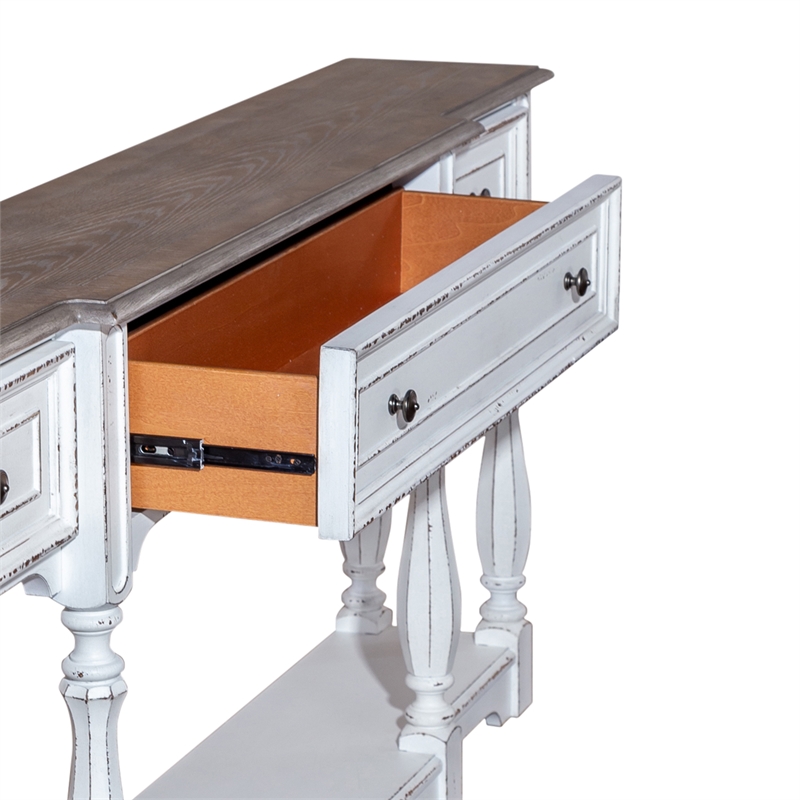 Bowery Hill Contemporary 72-Inch Hall Console Table in White