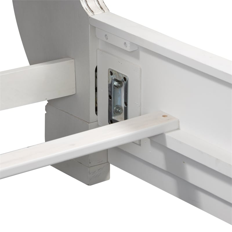 Bowery Hill Contemporary King Upholstered Sleigh Bed in White