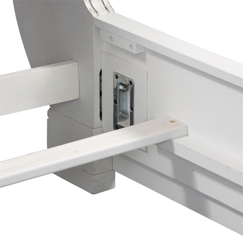 Bowery Hill Contemporary Queen Upholstered Sleigh Bed in White