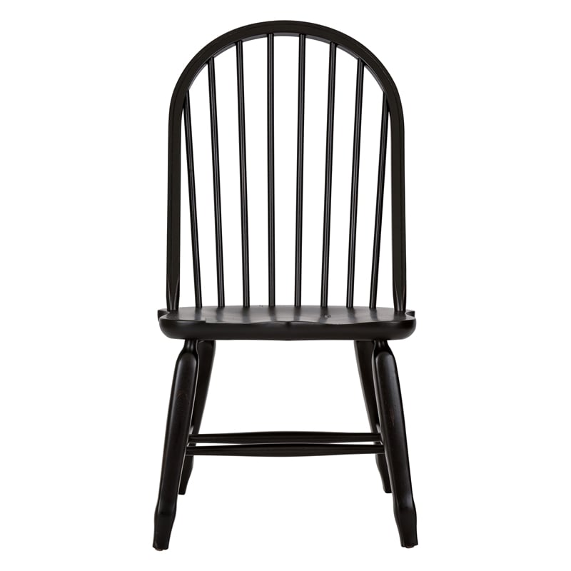 Bowery Hill Contemporary Bow Back Side Chair in Black (Set of 2)