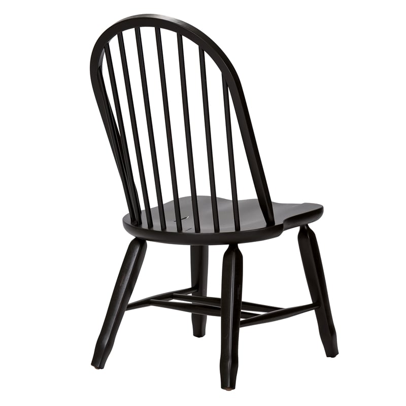 Bowery Hill Contemporary Bow Back Side Chair in Black (Set of 2)
