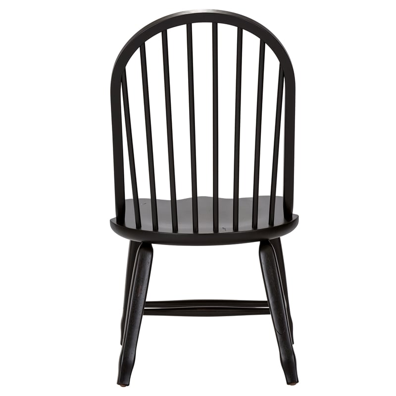 Bowery Hill Contemporary Bow Back Side Chair in Black (Set of 2)