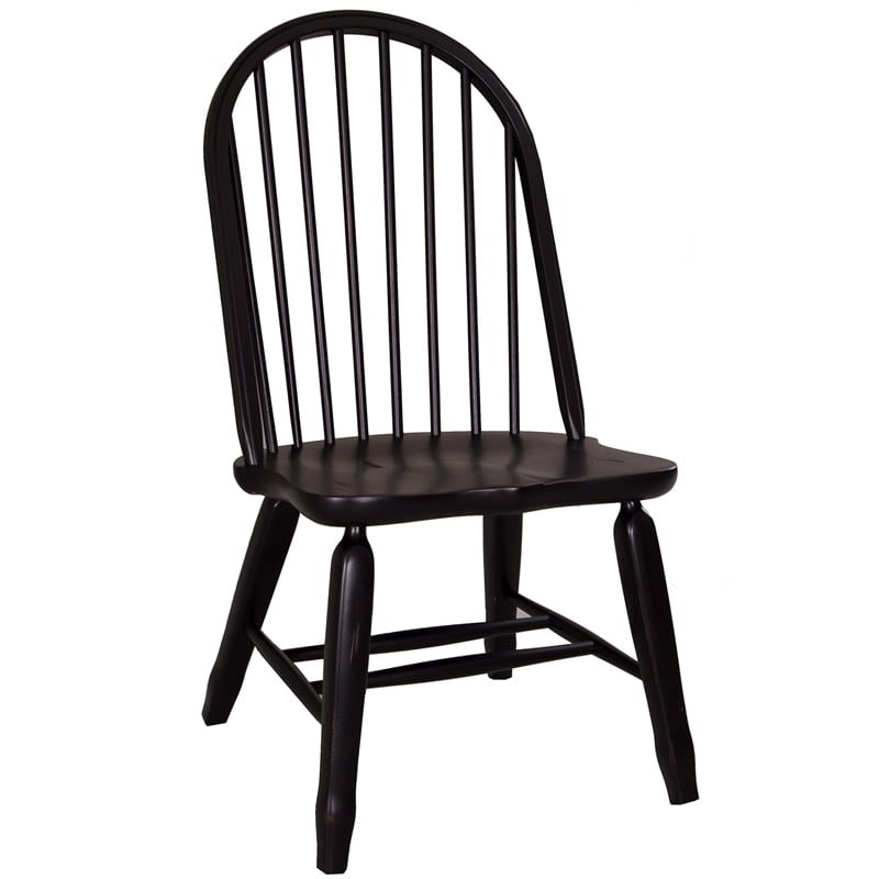 Bowery Hill Contemporary Bow Back Side Chair in Black (Set of 2)