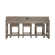 Bowery Hill Contemporary Wood 4-Piece Console Table Set in Driftwood