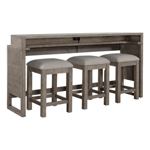 Bowery Hill Contemporary Wood 4-Piece Console Table Set in Driftwood