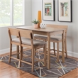 Bowery Hill Contemporary Wood Five Piece TaSet in Gray Wash Finish