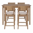 Bowery Hill Contemporary Wood Five Piece TaSet in Gray Wash Finish