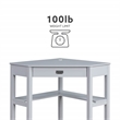 Bowery Hill Contemporary Wood One Drawer Corner Desk in Gray