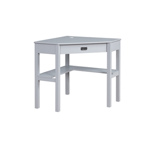 Bowery Hill Contemporary Wood One Drawer Corner Desk in Gray
