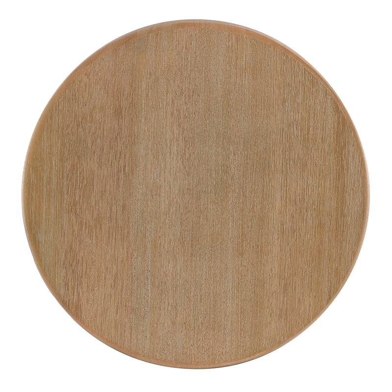 Bowery Hill Contemporary Wood Round Counter Stool in Washed Gray