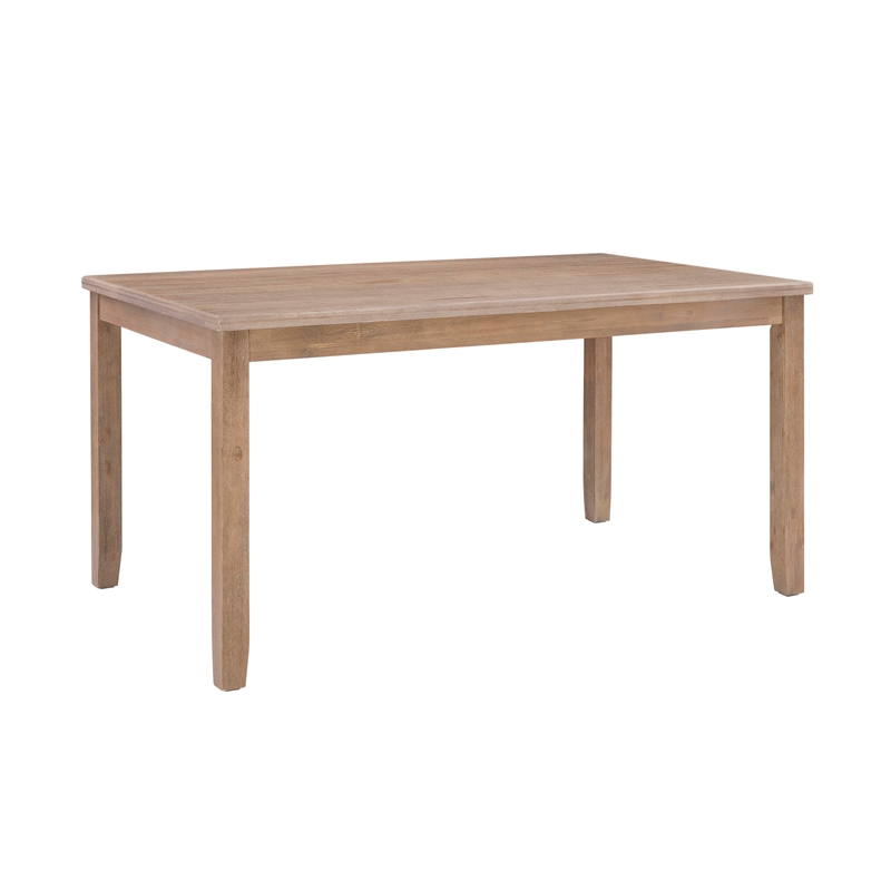 Bowery Hill Contemporary Six Piece Wood Dining Set in Washed Gray