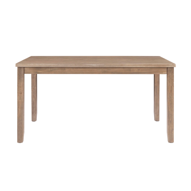 Bowery Hill Contemporary Six Piece Wood Dining Set in Washed Gray