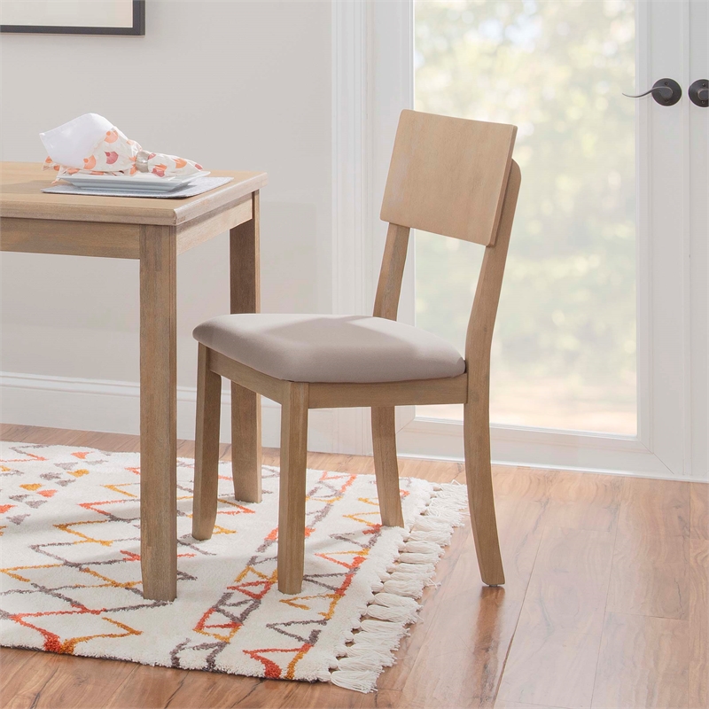 Bowery Hill Contemporary Six Piece Wood Dining Set in Washed Gray