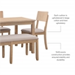 Bowery Hill Contemporary Six Piece Wood Dining Set in Washed Gray