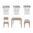 Bowery Hill Contemporary Six Piece Wood Dining Set in Washed Gray
