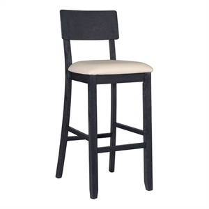Bowery Hill Modern Wood 31.5&quot Barstool in Dark Charcoal Gray