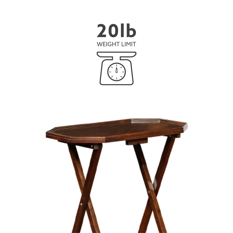 Bowery Hill Modern Wood Five Piece Tray Table Set in Espresso