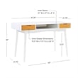 Bowery Hill Contemporary Wood Two Drawer Desk in White Finish
