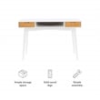 Bowery Hill Contemporary Wood Two Drawer Desk in White Finish