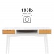 Bowery Hill Contemporary Wood Two Drawer Desk in White Finish