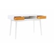 Bowery Hill Contemporary Wood Two Drawer Desk in White Finish