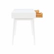 Bowery Hill Contemporary Wood Two Drawer Desk in White Finish