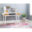 Bowery Hill Contemporary Wood Two Drawer Desk in White Finish