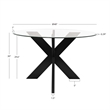 Bowery Hill Modern X Base Wood and Glass Dining Table in Black