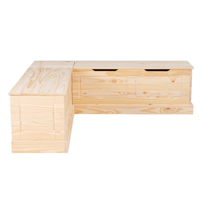 Bowery Hill Modern Wood Backless Corner Nook in Unfinished Pine