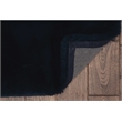 Bowery Hill Modern Faux Rabbit Polyester 5'x7' Area Rug in Navy