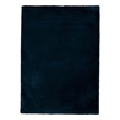 Bowery Hill Modern Faux Rabbit Polyester 5'x7' Area Rug in Navy