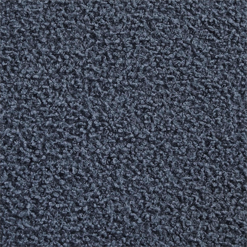 Bowery Hill Modern Rectangle Sherpa Storage Ottoman in Dark Gray