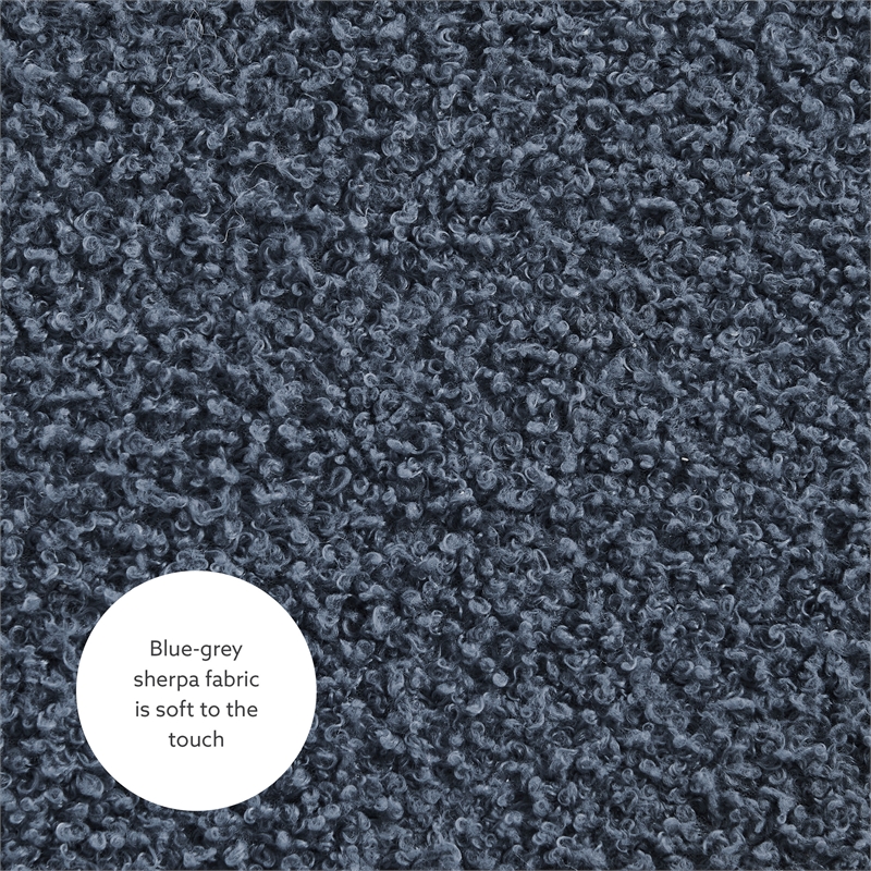 Bowery Hill Modern Rectangle Sherpa Storage Ottoman in Dark Gray