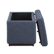 Bowery Hill Modern Rectangle Sherpa Storage Ottoman in Dark Gray