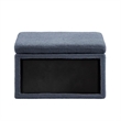 Bowery Hill Modern Rectangle Sherpa Storage Ottoman in Dark Gray
