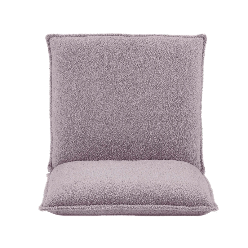Bowery Hill Modern Metal Sherpa Upholstered Accent Chair in Gray