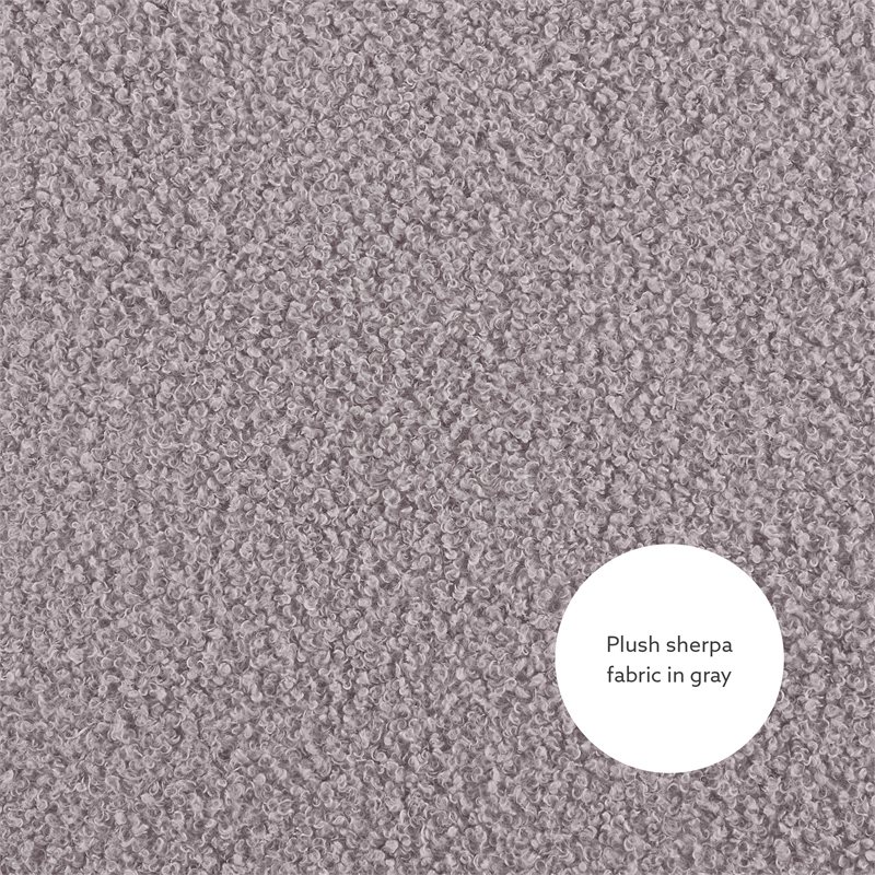 Bowery Hill Modern Metal Sherpa Upholstered Accent Chair in Gray