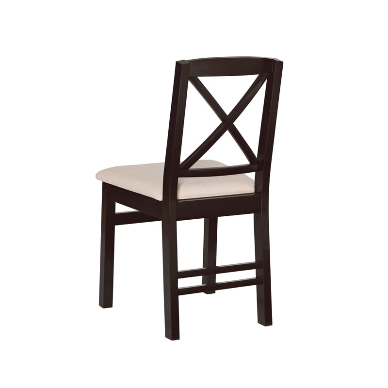 Bowery Hill Modern Wood Three Piece Drop Leaf Dining Set in Black