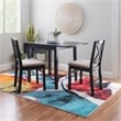 Bowery Hill Modern Wood Three Piece Drop Leaf Dining Set in Black