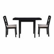 Bowery Hill Modern Wood Three Piece Drop Leaf Dining Set in Black