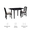 Bowery Hill Modern Wood Three Piece Drop Leaf Dining Set in Black