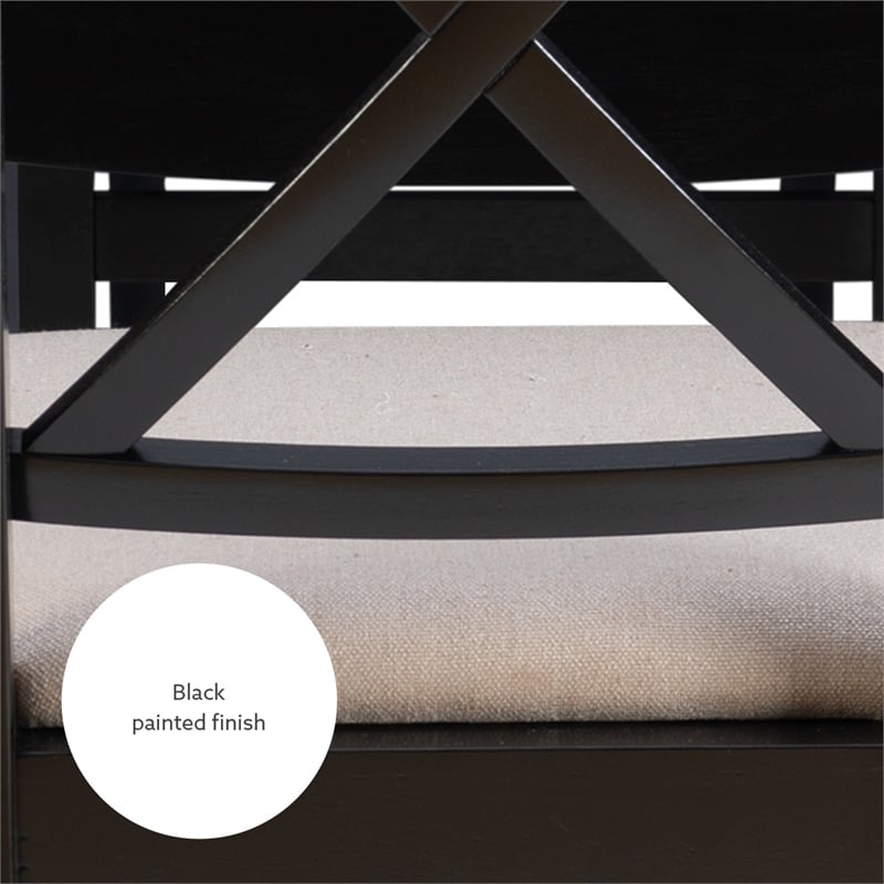 Bowery Hill Modern Wood Three Piece Drop Leaf Dining Set in Black