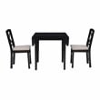 Bowery Hill Modern Wood Three Piece Drop Leaf Dining Set in Black