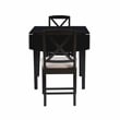 Bowery Hill Modern Wood Three Piece Drop Leaf Dining Set in Black