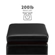 Bowery Hill Modern Rectangle Faux Leather Storage Ottoman in Black